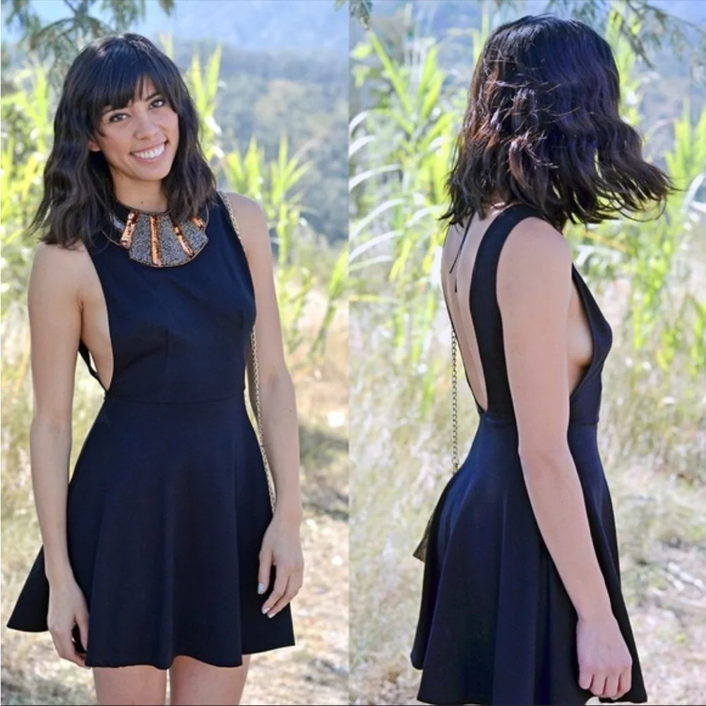 American Apparel | Dresses | American Apparel Womens Black Sleeveless  Backless Skater Dress Size Xs